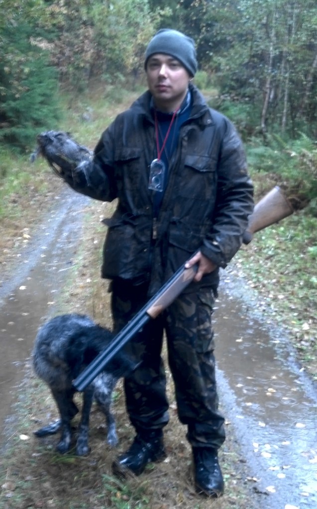 Kaatosade, pyy ja onnellinen metsästäjä