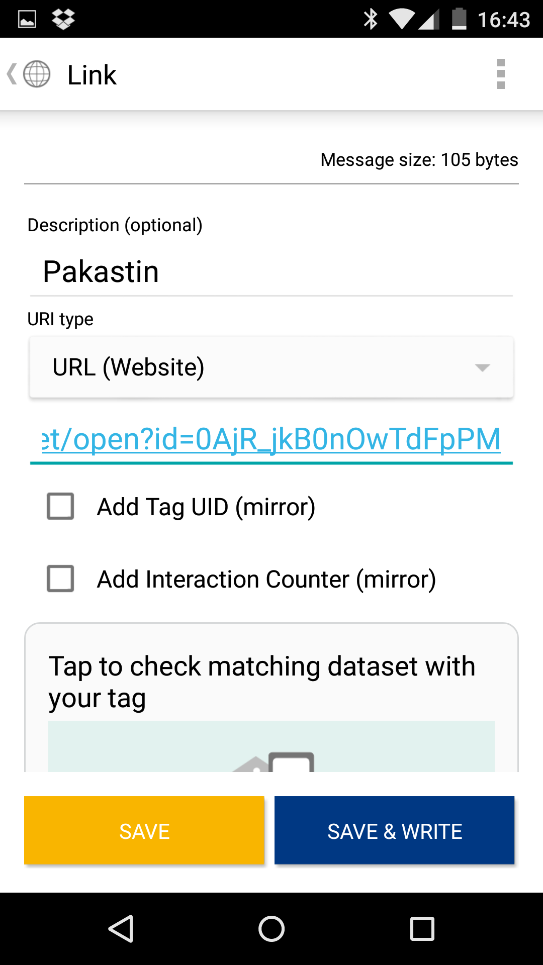 Kirjaile linkin nimi, osoite ja muut tiedot