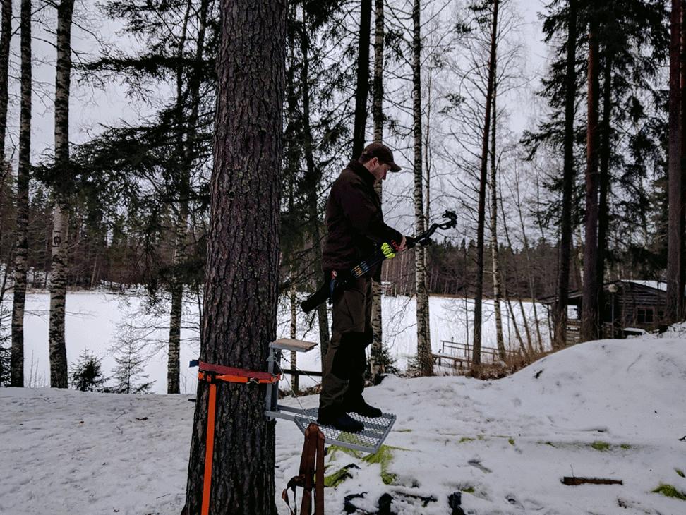 Jousen jännittäminen ahtaalla passitasolla vaatii tasapainoa ja harjoittelua
