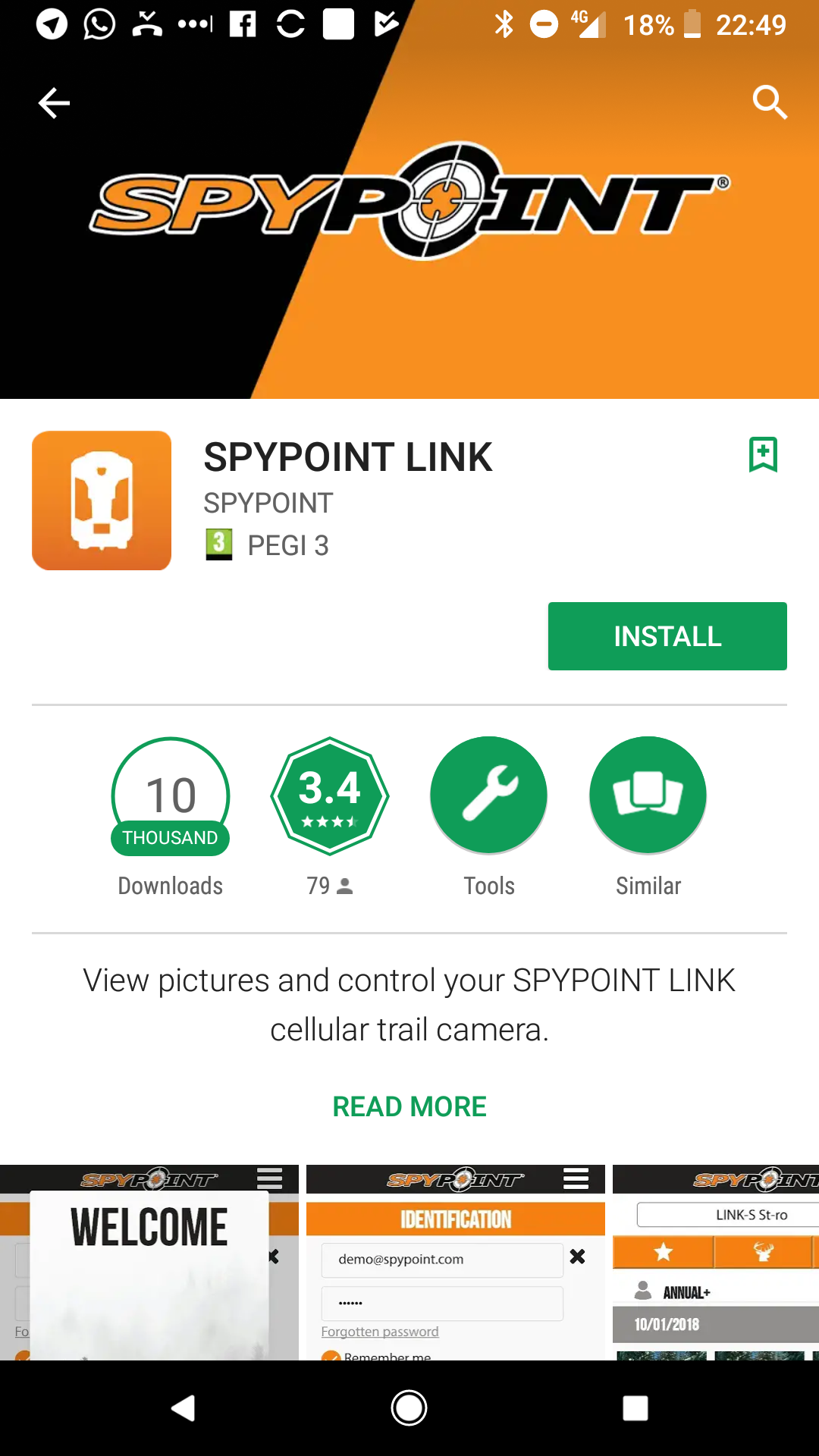 Spypoint Link sovellus Google Play -kaupassa