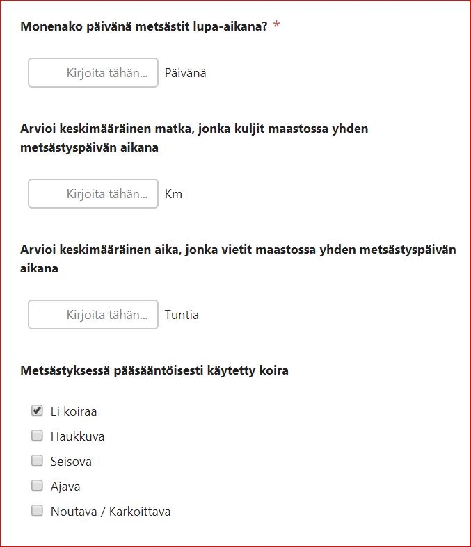 Saalispalautejärjestelmän kenttiä